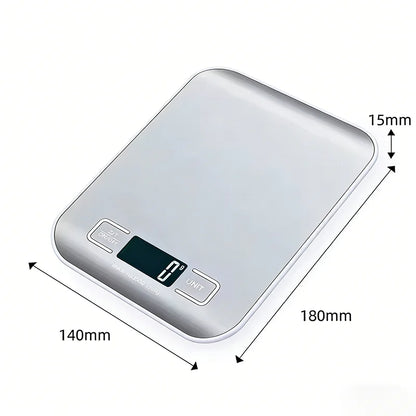 Digital Kitchen Food Scale — Stainless Steel Weighing Scale for Baking and Cooking