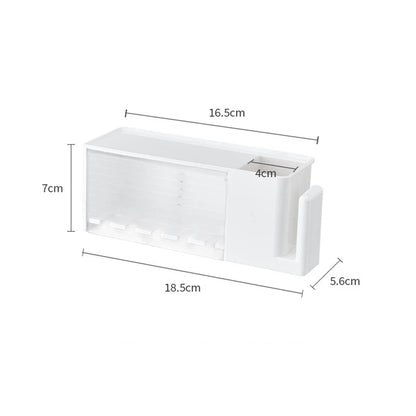 Suction Cup Bathroom Organizer — Wall Mount Toothbrush and Toothpaste Holder