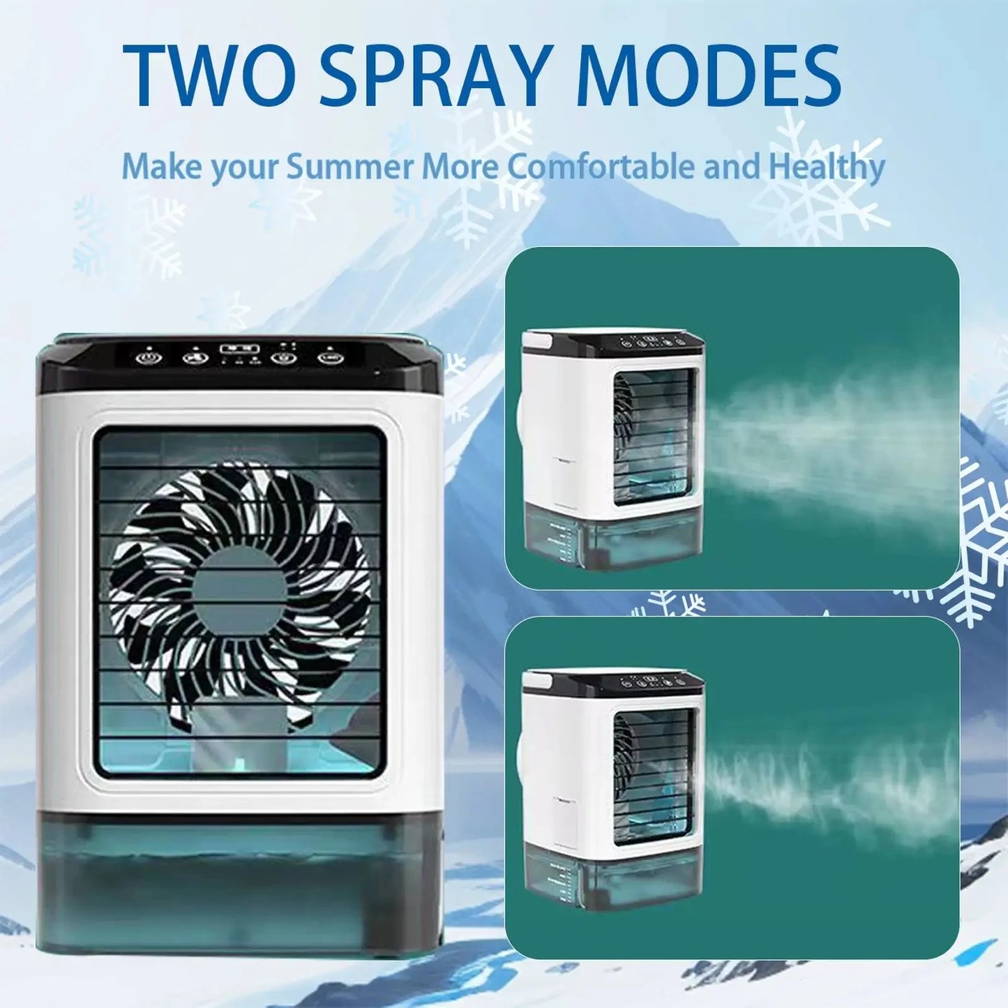 Portable Mini Evaporative Air Cooler with 900ml Water Tank — 3-Speed Desktop Personal Cooler