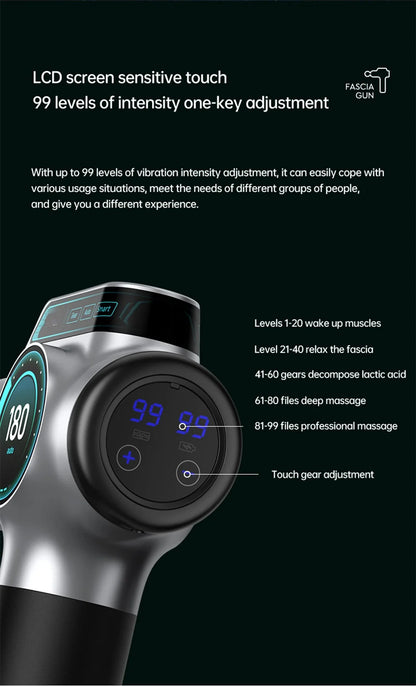 Professional Percussion Muscle Massage Gun — Deep Tissue Massager for Back, Neck and Body Recovery