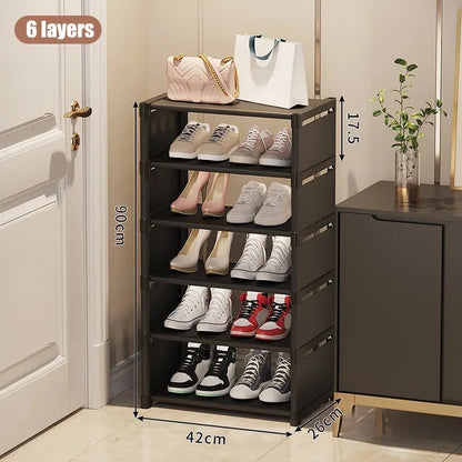 Stackable Non-Woven Shoe Rack Organizer — 4 to 7 Tiers