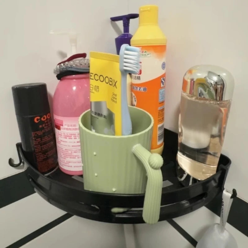 No-Drill Adhesive Shower Shelf — Waterproof Wall-Mounted Bathroom Storage Rack