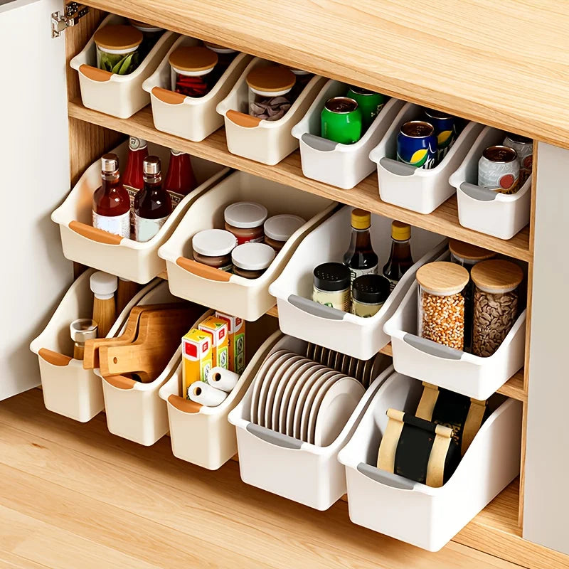 Pantry Storage Bins — Stackable Kitchen Cabinet Organizer Set