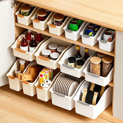 Pantry Storage Bins — Stackable Kitchen Cabinet Organizer Set