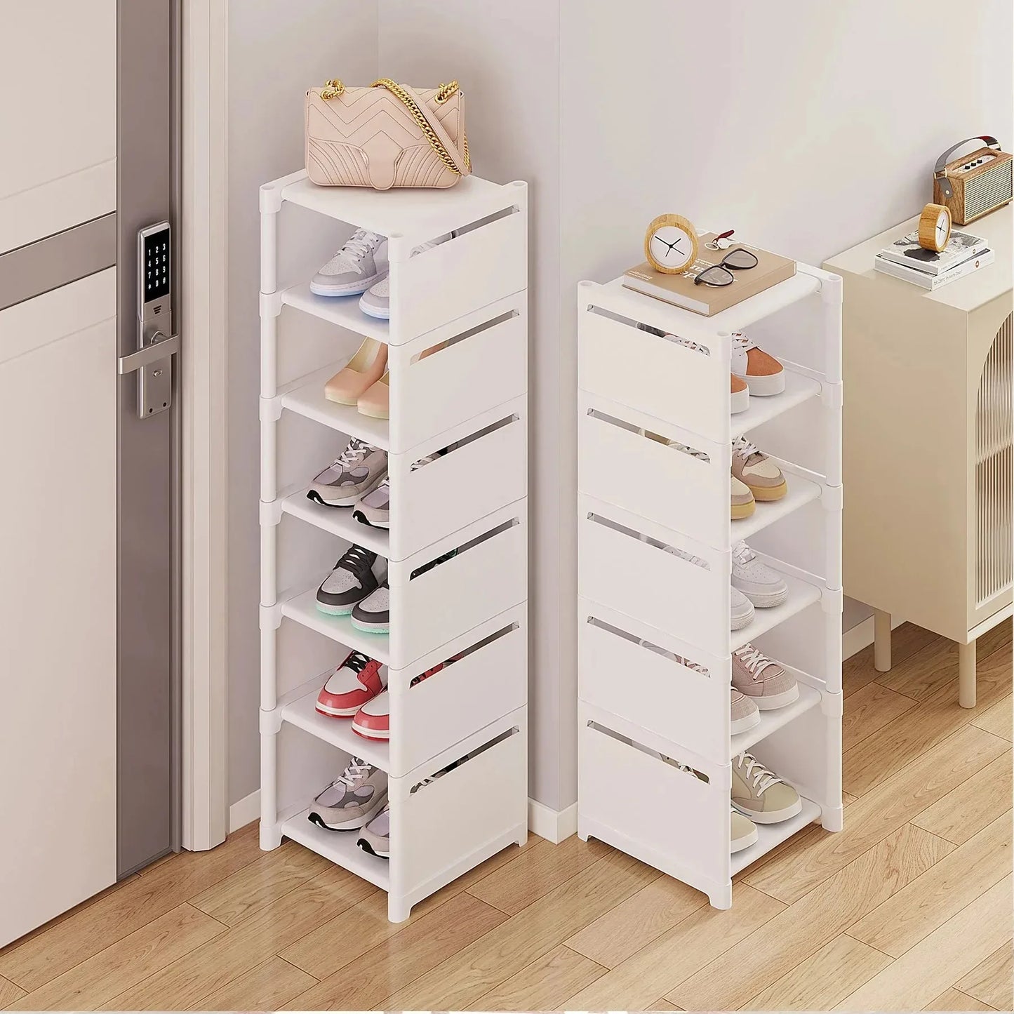 Stackable Non-Woven Shoe Rack Organizer — 4 to 7 Tiers