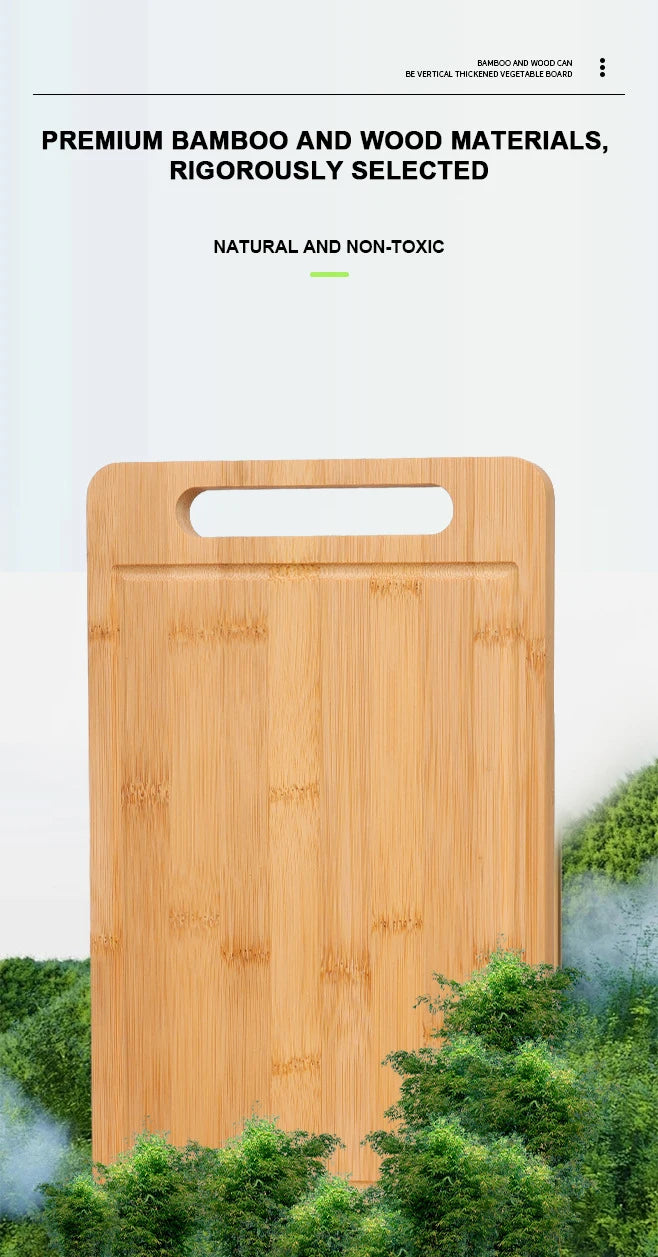 Bamboo Cutting Board — Double-Sided Kitchen Chopping Board with Juice Groove