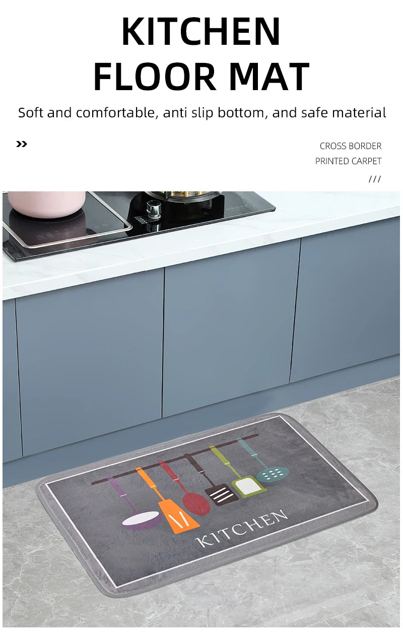 Non-Slip Kitchen and Bathroom Floor Mat — Quick-Dry Absorbent Rug