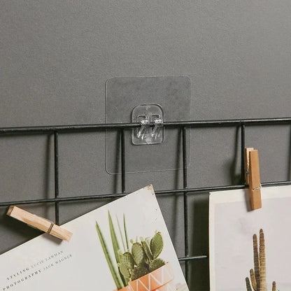 Clear Acrylic Self-Adhesive Wall Hooks — No-Drill, 10 or 20 Pack