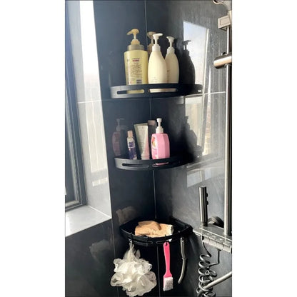 No-Drill Adhesive Shower Shelf — Waterproof Wall-Mounted Bathroom Storage Rack