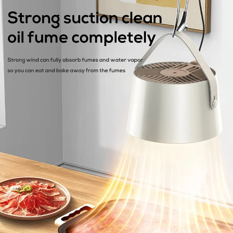 Portable Desktop Range Hood — USB Powered Mini Kitchen Exhaust Fan with 3 Speed Settings and Carbon Filter