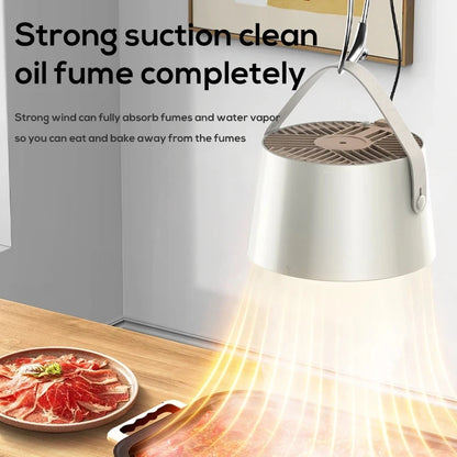 Portable Desktop Range Hood — USB Powered Mini Kitchen Exhaust Fan with 3 Speed Settings and Carbon Filter