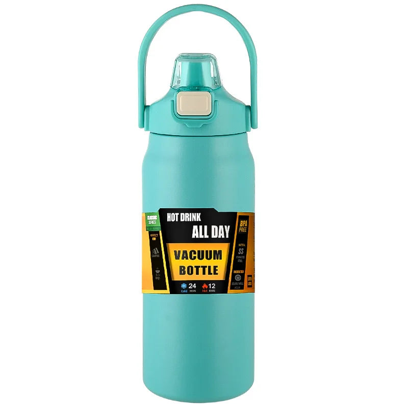 Stainless Steel Insulated Travel Tumbler with Straw — Vacuum Flask for Hot and Cold Drinks