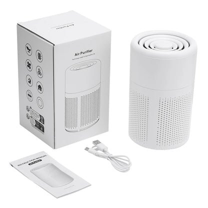 Mini Desktop Air Purifier with HEPA Filter — USB Powered Home and Office Air Cleaner and Deodorizer