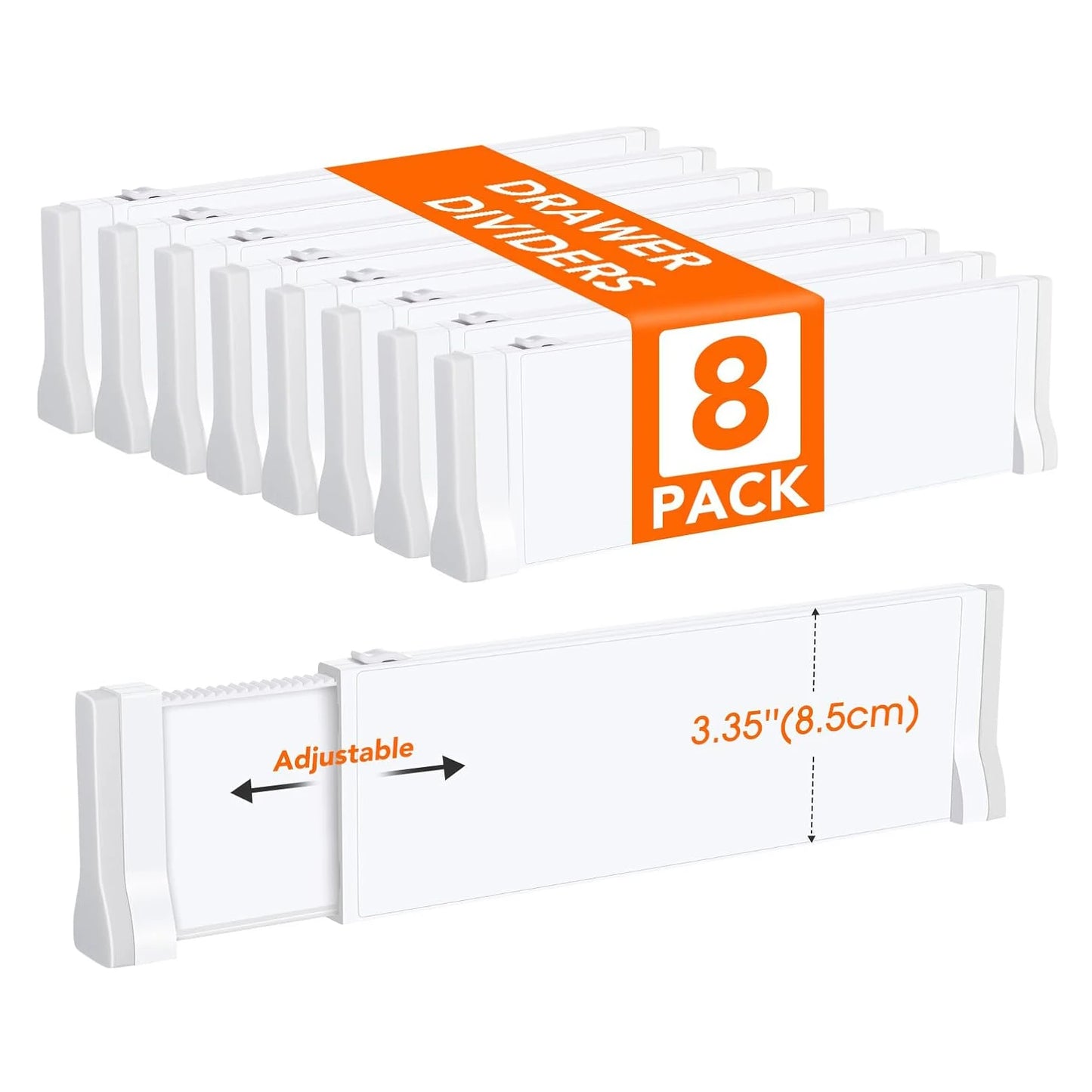 Adjustable Expandable Drawer Dividers — Set of 1 to 8