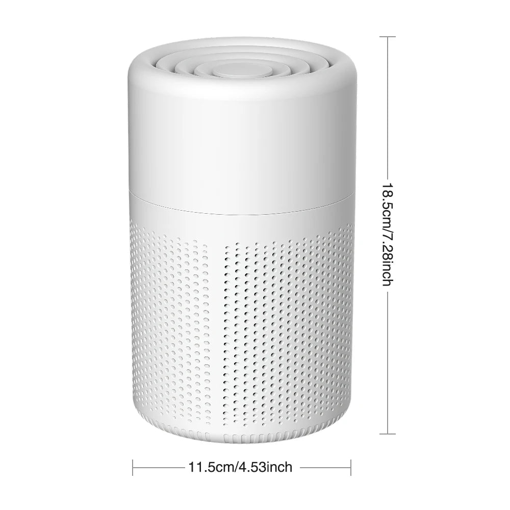 Mini Desktop Air Purifier with HEPA Filter — USB Powered Home and Office Air Cleaner and Deodorizer