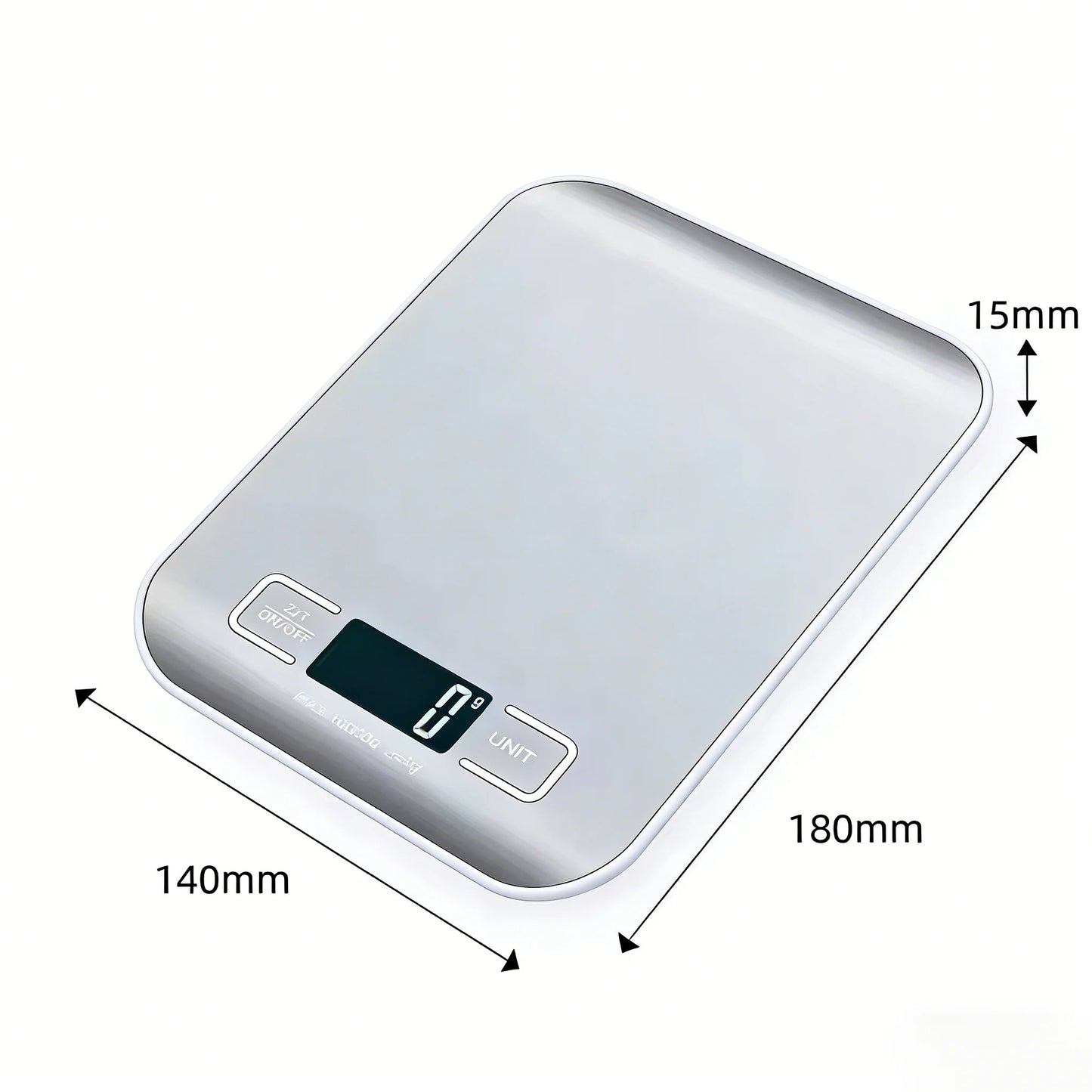 Digital Kitchen Food Scale — Stainless Steel Weighing Scale for Baking and Cooking