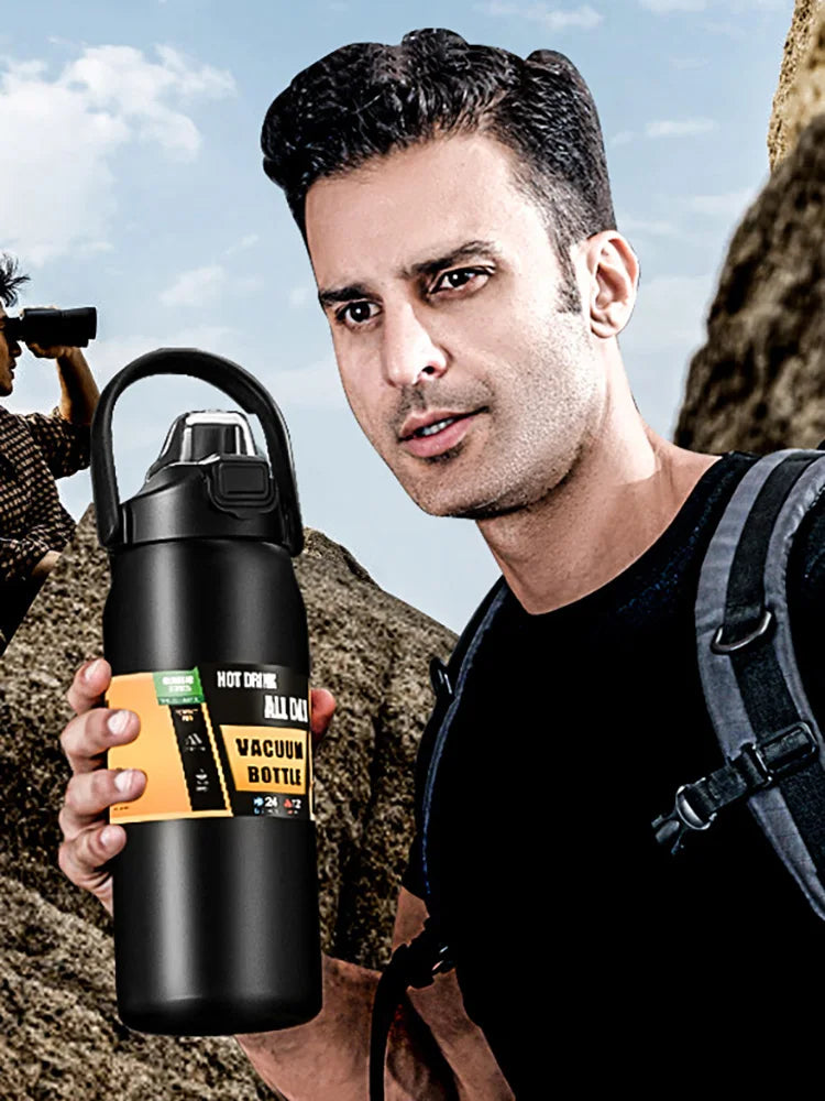 Stainless Steel Insulated Travel Tumbler with Straw — Vacuum Flask for Hot and Cold Drinks