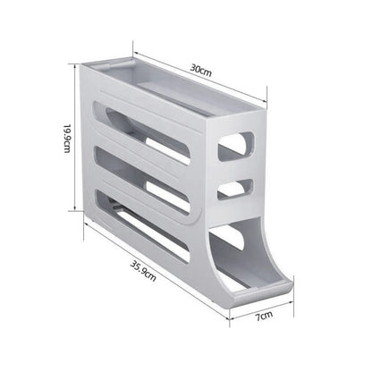 Refrigerator Egg Holder — 4-Tier Auto-Rolling Egg Dispenser Rack