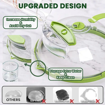 Microwave Splatter Cover with Steam Vents — 10-Inch Clear Lid with Handle