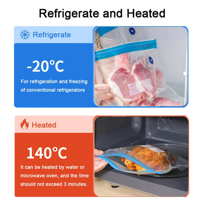 Reusable Vacuum Seal Food Storage Bags — 10-Pack BPA-Free Airtight Bags with Air Valve