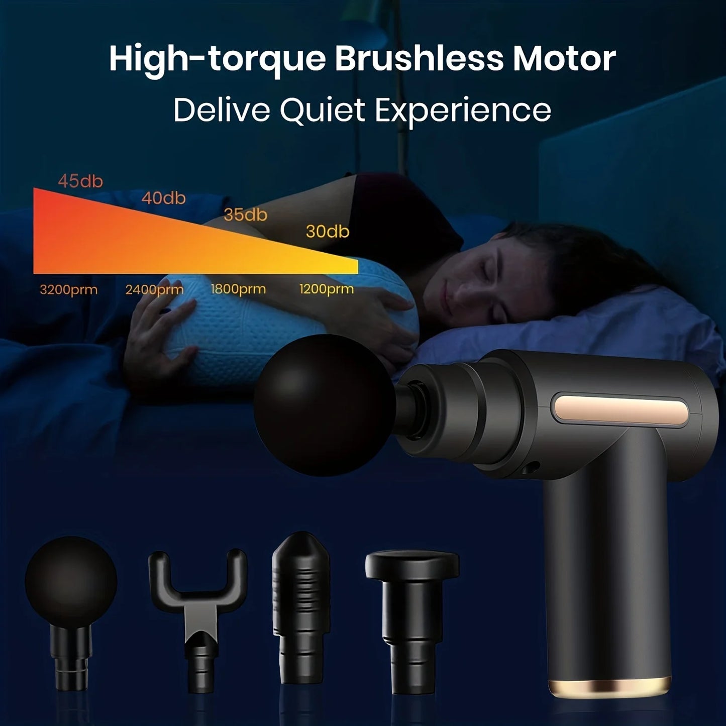 Professional Percussion Muscle Massage Gun — Deep Tissue Massager for Back, Neck and Body Recovery