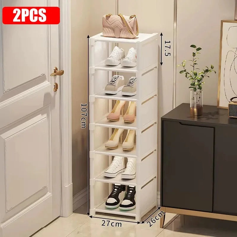Stackable Non-Woven Shoe Rack Organizer — 4 to 7 Tiers