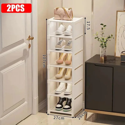 Stackable Non-Woven Shoe Rack Organizer — 4 to 7 Tiers