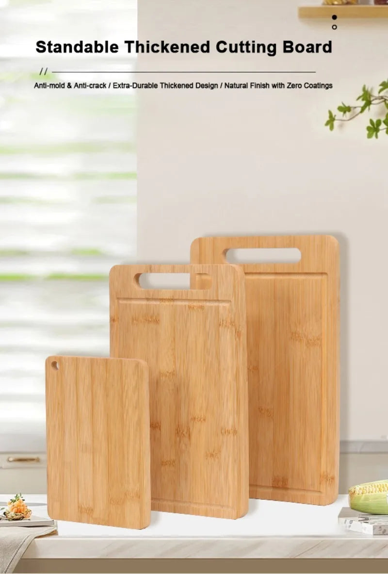 Bamboo Cutting Board — Double-Sided Kitchen Chopping Board with Juice Groove