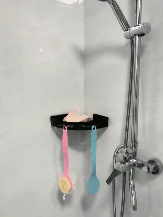 No-Drill Adhesive Shower Shelf — Waterproof Wall-Mounted Bathroom Storage Rack