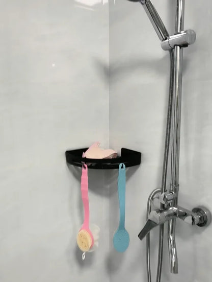 No-Drill Adhesive Shower Shelf — Waterproof Wall-Mounted Bathroom Storage Rack