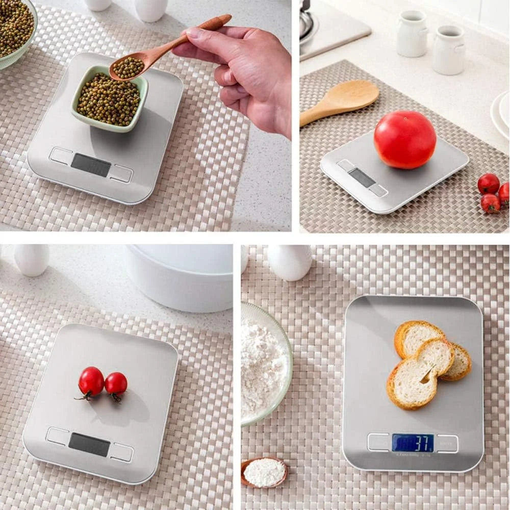 Digital Kitchen Food Scale — Stainless Steel Weighing Scale for Baking and Cooking