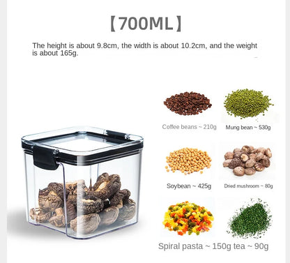 Airtight Kitchen Storage Jars — Pantry Canisters for Grain and Cereal