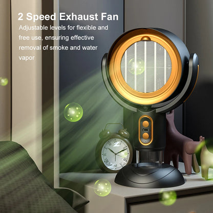 Portable Desktop Range Hood — USB Rechargeable Kitchen Exhaust Fan for Apartments, Dorms and RVs