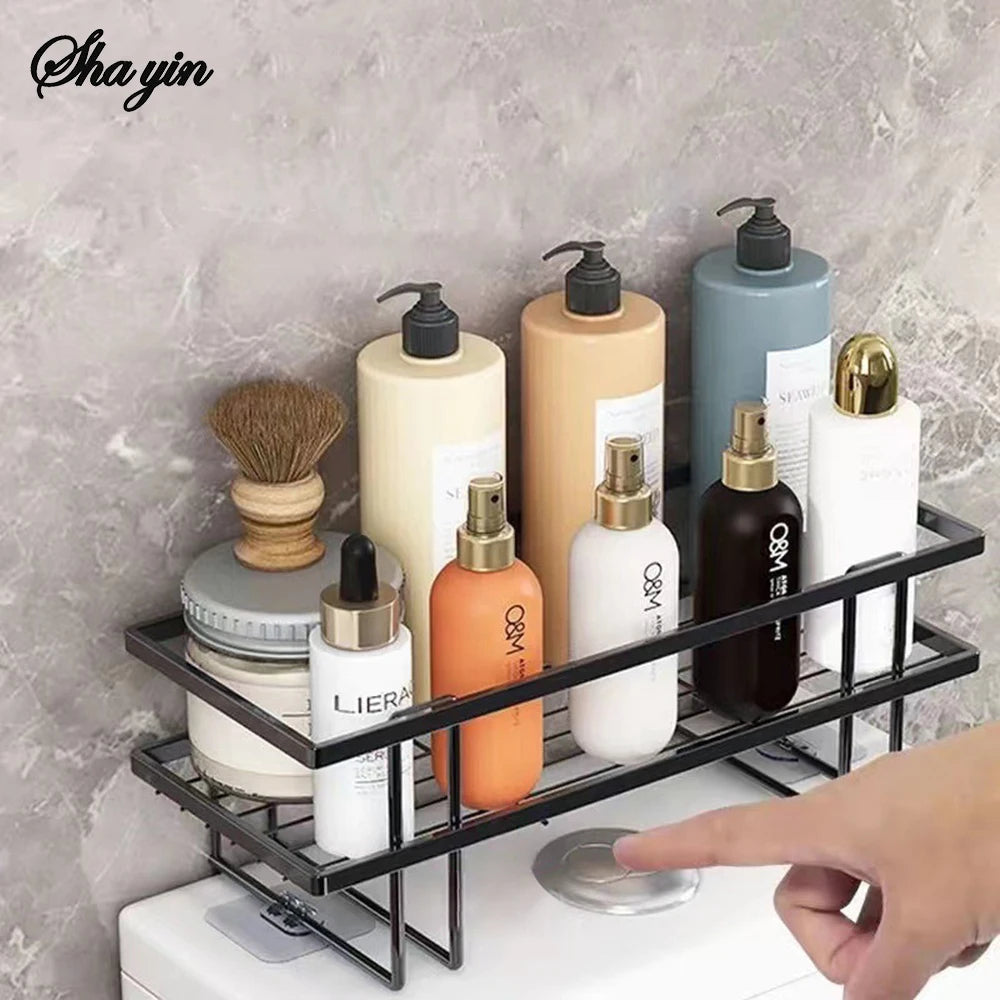 No-Drill Freestanding Bathroom Storage Rack Organizer
