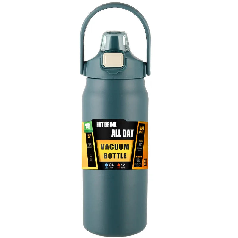 Stainless Steel Insulated Travel Tumbler with Straw — Vacuum Flask for Hot and Cold Drinks