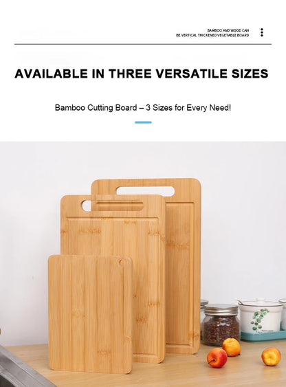 Bamboo Cutting Board — Double-Sided Kitchen Chopping Board with Juice Groove