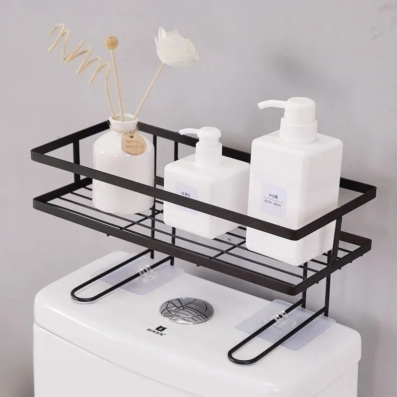 No-Drill Freestanding Bathroom Storage Rack Organizer