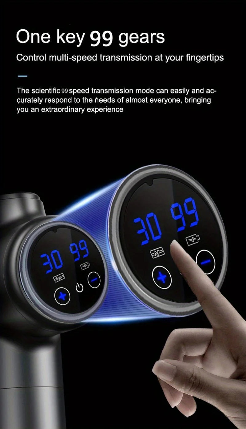 Professional Percussion Muscle Massage Gun — Deep Tissue Massager for Back, Neck and Body Recovery