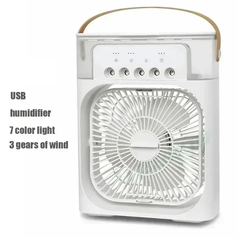 3-in-1 Personal Air Cooler with Fan, Humidifier and LED Night Light — Portable Desktop Cooler