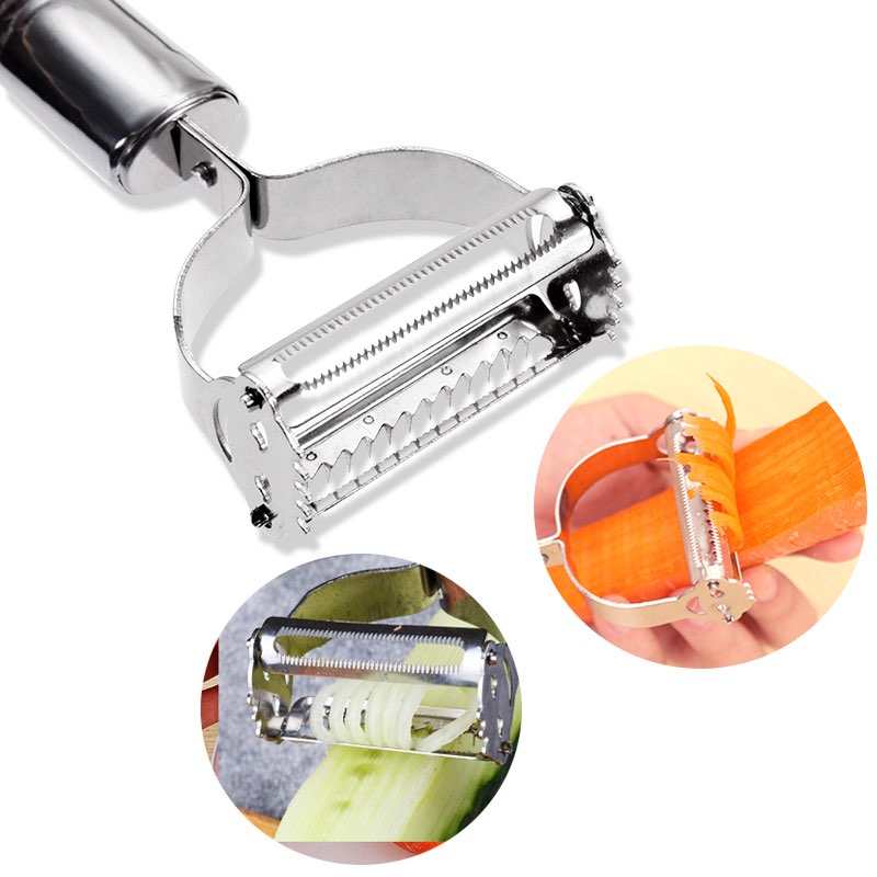 Julienne Peeler and Vegetable Grater — Stainless Steel Slicer for Potato, Carrot and Zucchini