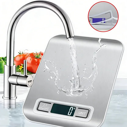 Digital Kitchen Food Scale — Stainless Steel Weighing Scale for Baking and Cooking