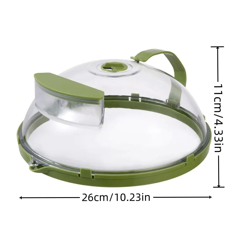 Microwave Splatter Cover with Steam Vents — 10-Inch Clear Lid with Handle