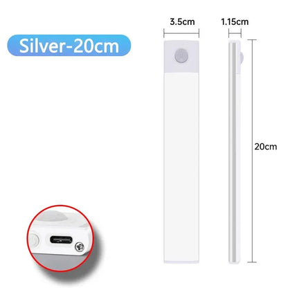 Under Cabinet Motion Sensor LED Light — USB Rechargeable Kitchen and Closet Lighting