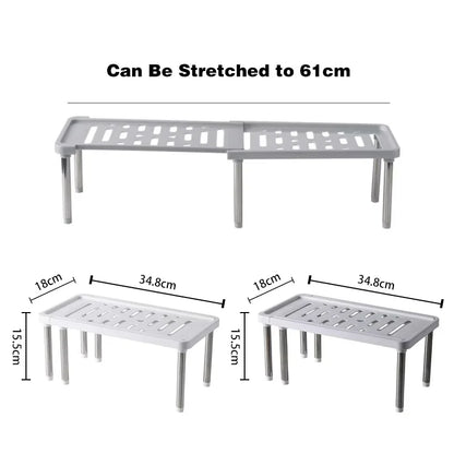 Expandable Kitchen Cabinet Shelf Organizer — Adjustable Multi-Tier Spice and Dish Rack