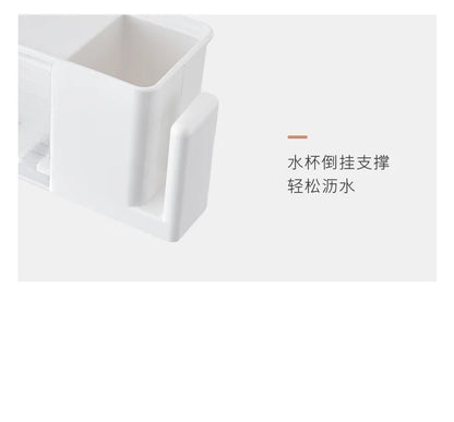 Suction Cup Bathroom Organizer — Wall Mount Toothbrush and Toothpaste Holder