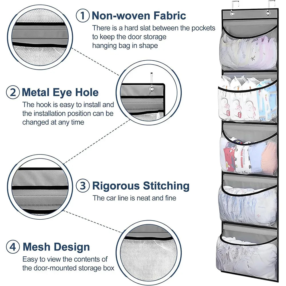 Over-the-Door 5-Pocket Storage Organizer