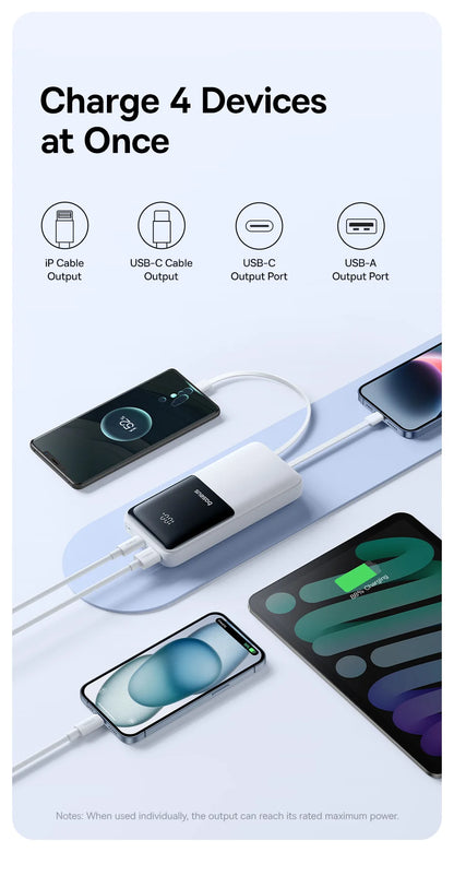 20,000mAh Fast Charging Portable Power Bank — PD 22.5W Travel Phone Charger