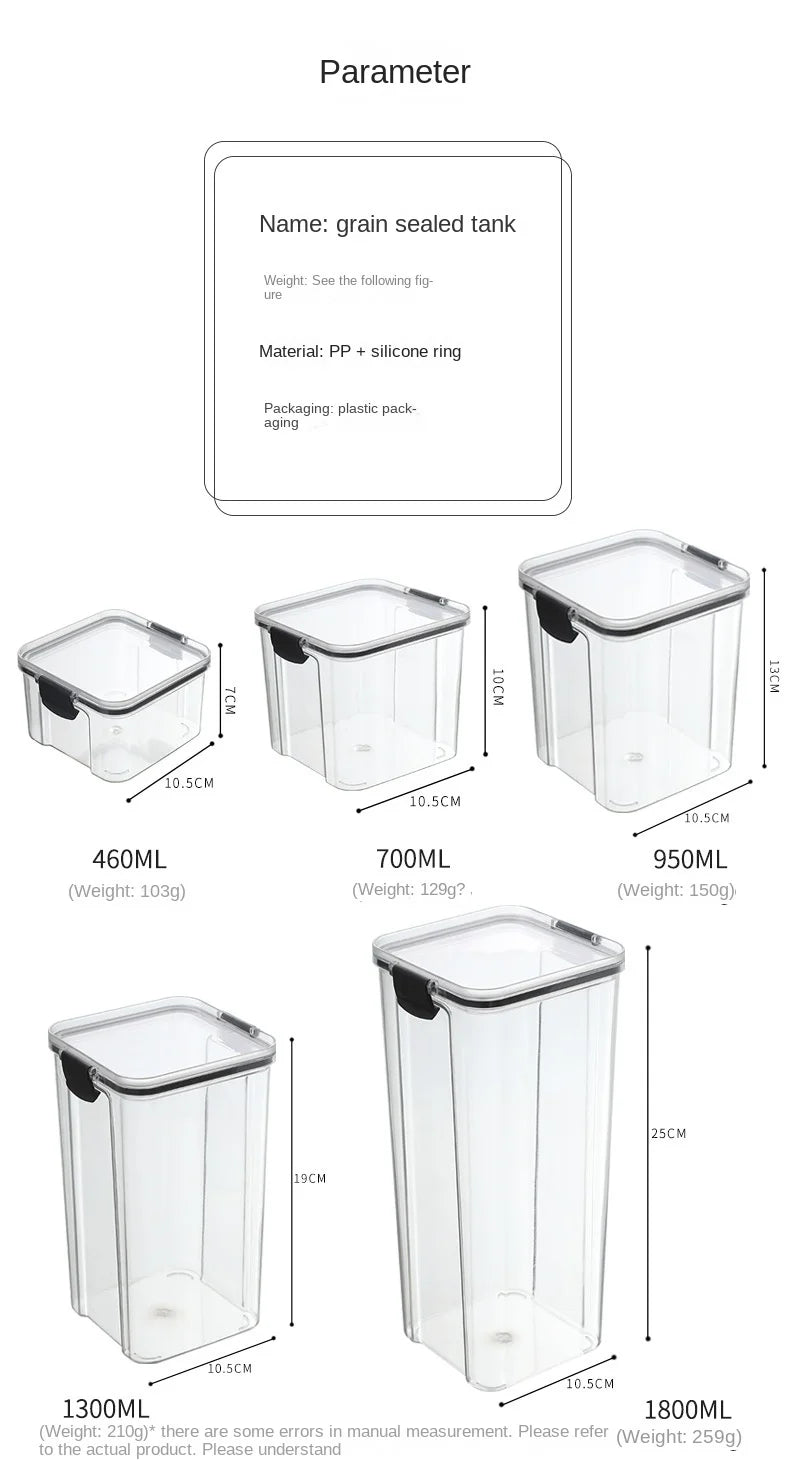 Airtight Kitchen Storage Jars — Pantry Canisters for Grain and Cereal