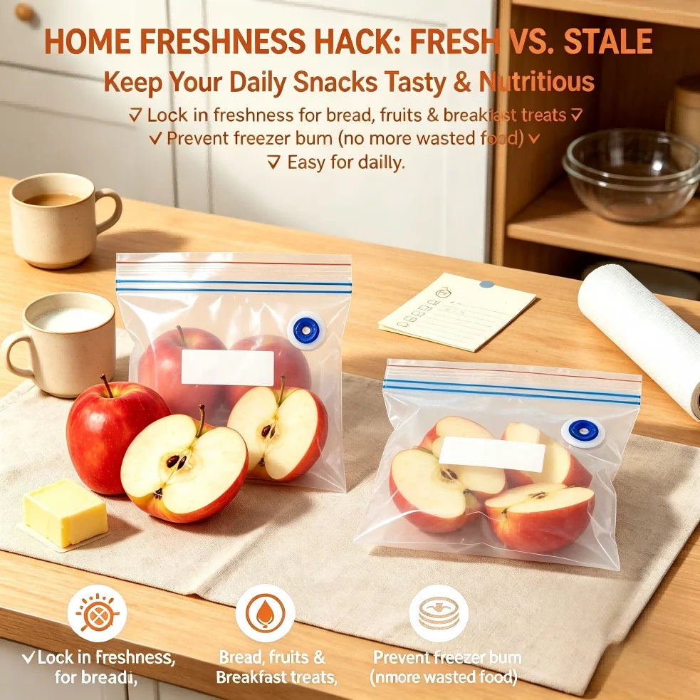 Handheld Food Vacuum Sealer with 15 Bags — Portable Airtight Freshness Keeper