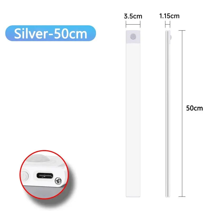 Under Cabinet Motion Sensor LED Light — USB Rechargeable Kitchen and Closet Lighting